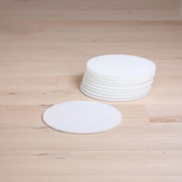 Polierpads, 13 Zoll, normale Ausführung, weiß, 10 Stück